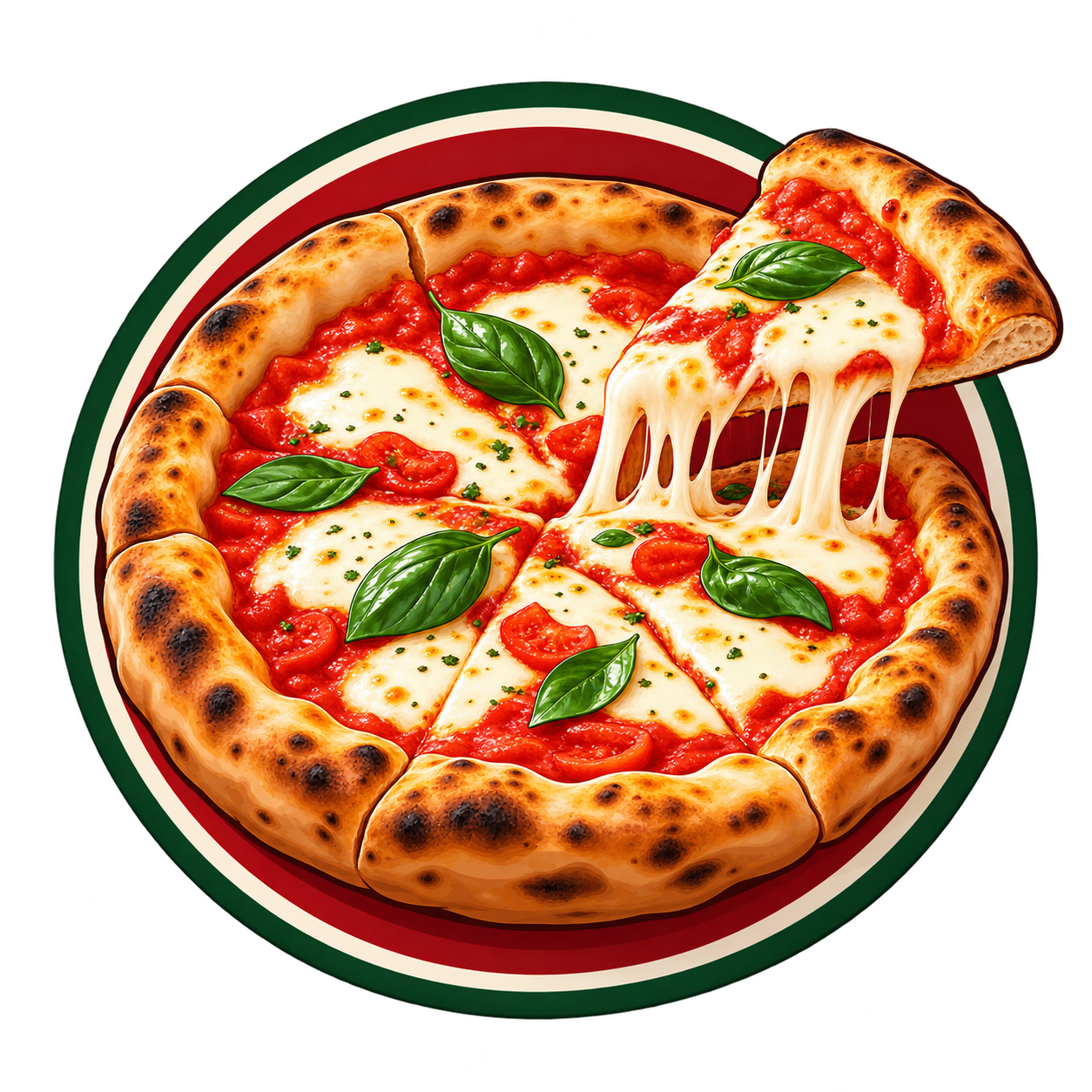Pizza gourmande au fromage filant
